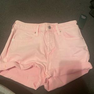 pink jean shorts
